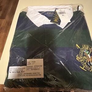 Polo by Ralph Lauren Navy and Green Rugby Shirt